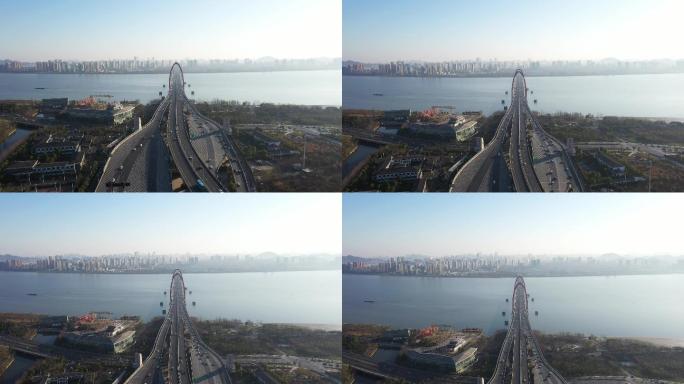 杭州之江大桥进城拥堵缓解大气结尾A4K