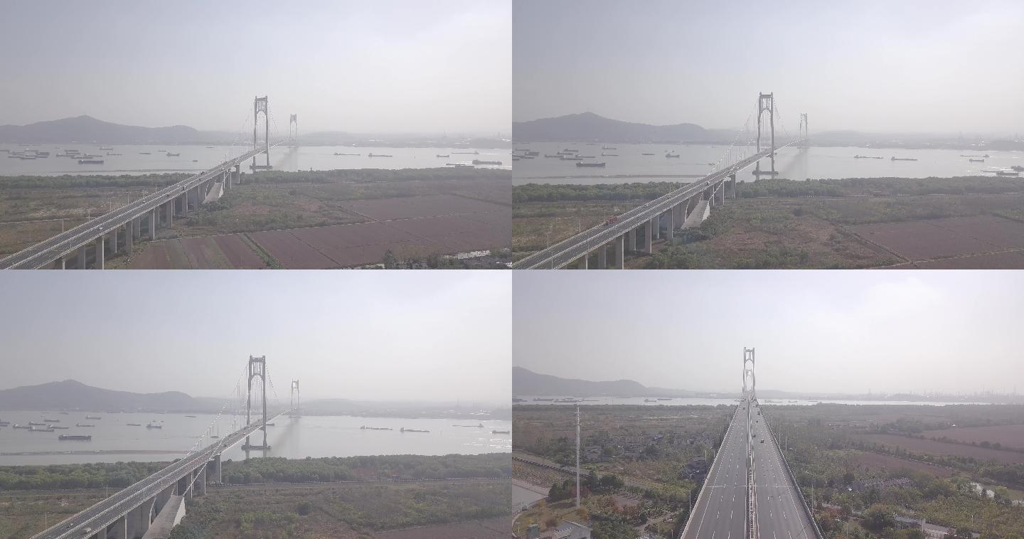 4K灰片航拍南京长江四桥