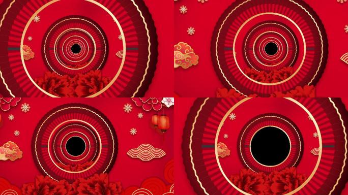 红色喜庆中国风过节氛围时尚酷炫大屏幕