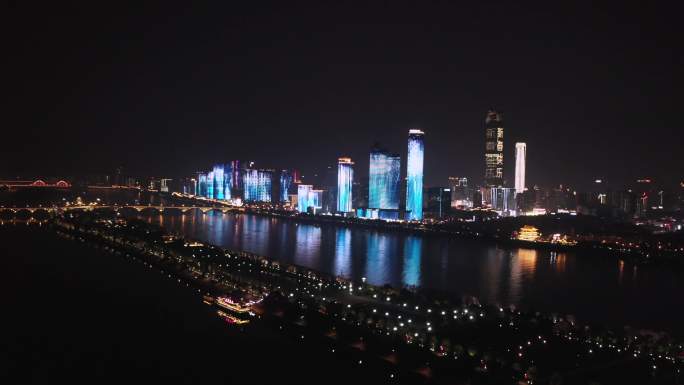 长沙市中心夜景4k
