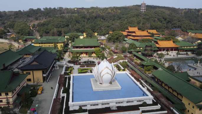 庐山东林寺4K航拍原素材