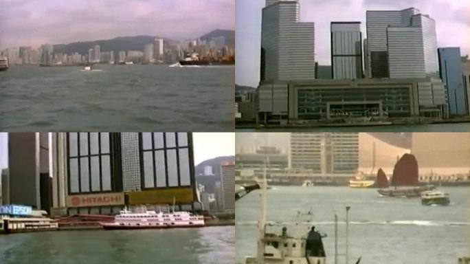 香港高楼大厦繁华商业区行人港口