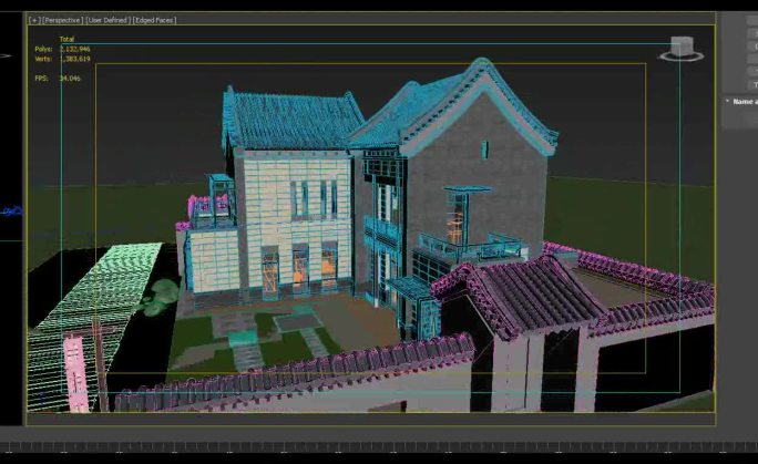 3DMAX别墅模型中西式模型