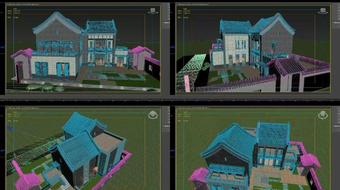 3DMAX别墅模型中西式模型
