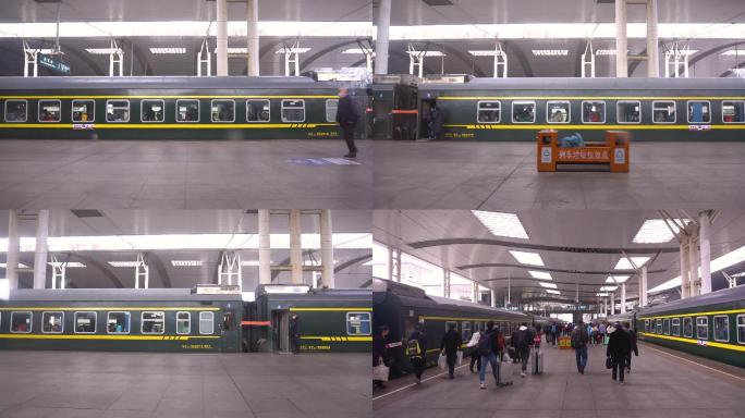 火车站进站密集人群出站旅途拥挤