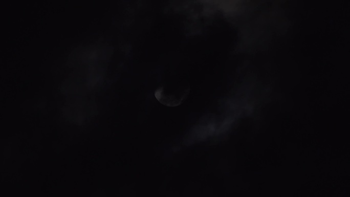 忽名忽暗的月亮 月黑风高 夜晚 云遮月