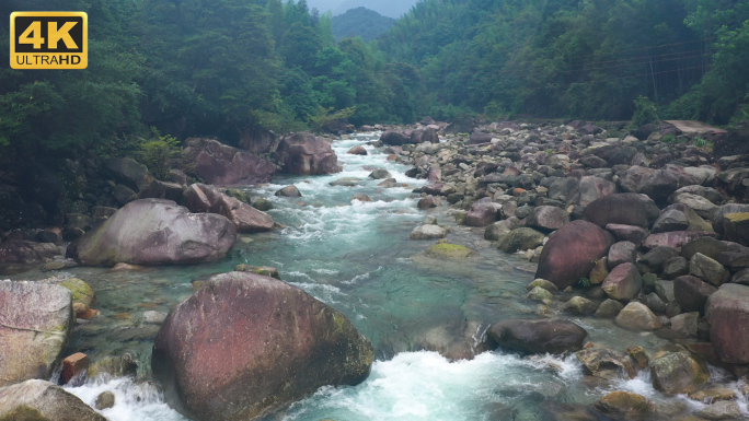 4K航拍险峻山川流水