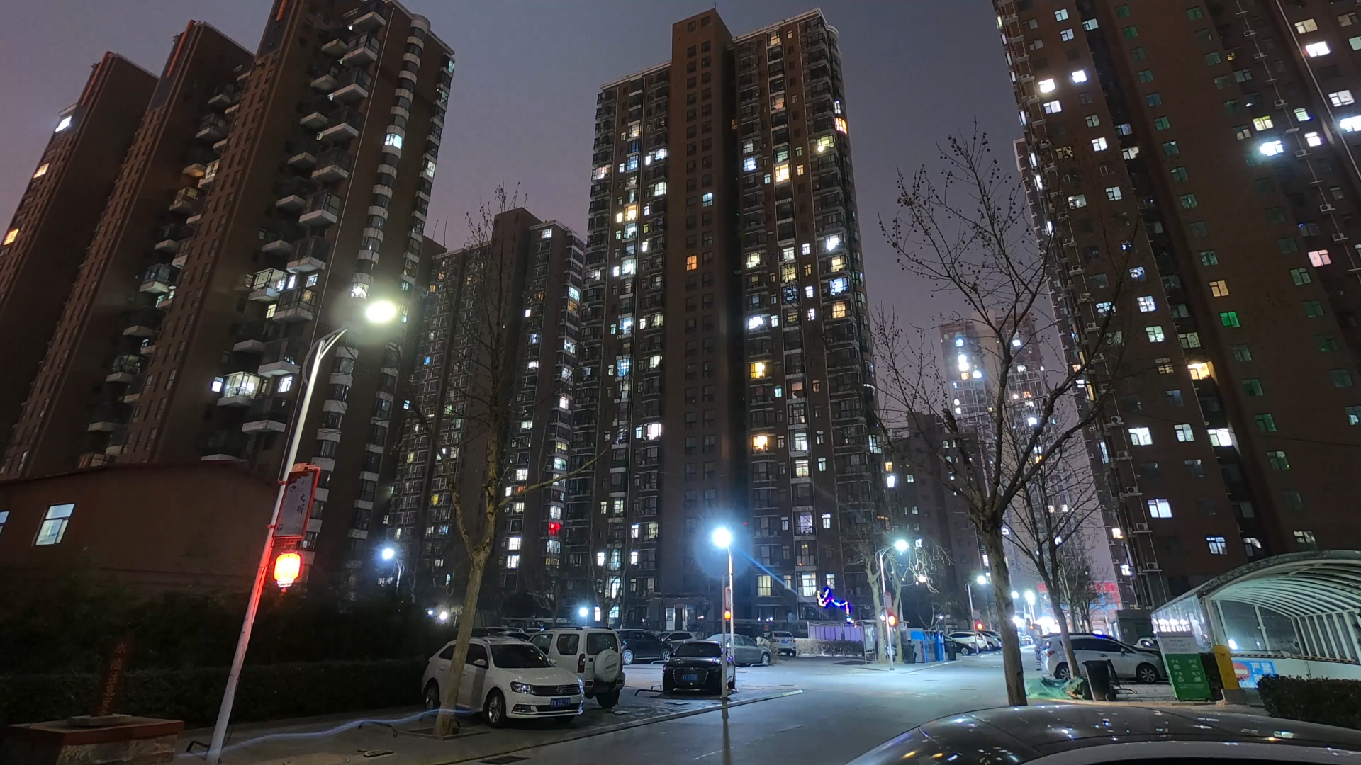 万家灯火小区居民楼夜景02