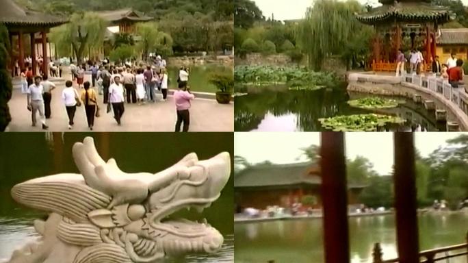 观光旅游参观西安华清池龙湖镜天