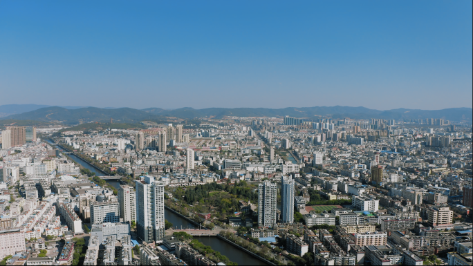 【4K】云南楚雄市中心大景航拍