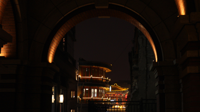 疫情北京夜景，寂静的街道，深夜春节街景