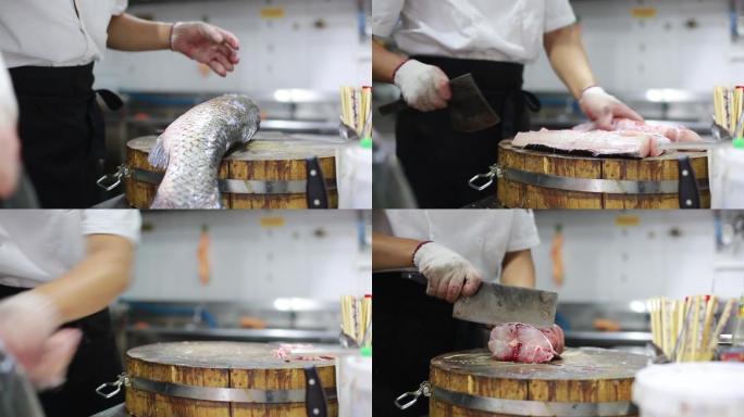舌尖厨房切鱼处理鱼刀工美食素材