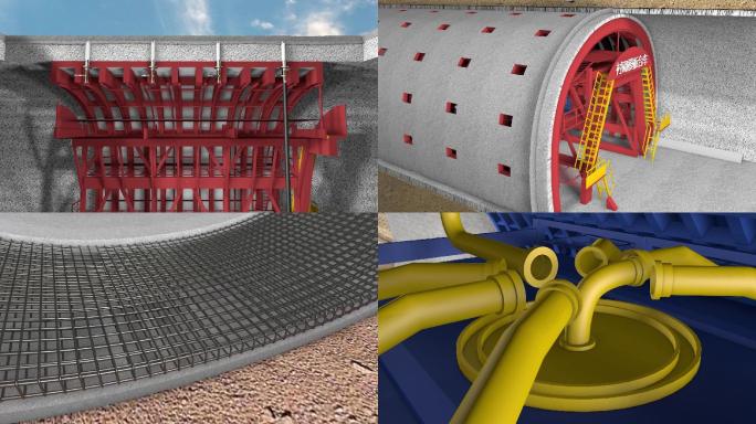 3d三维铁路高铁隧道施工工艺动画展示