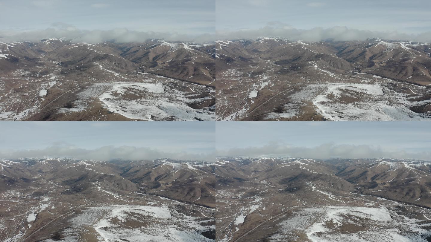 4K冬季年保玉则群山自然风光航拍