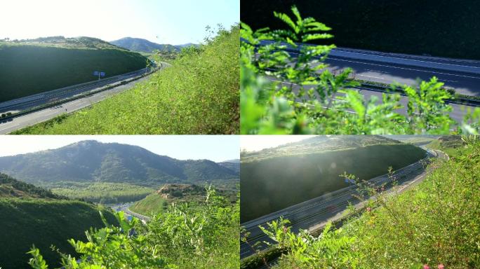 大山里的空旷马路蜿蜒曲折的公路