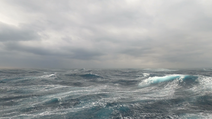 【4K】大海海浪乌云翻滚