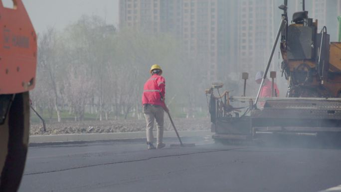 「有版权」柏油马路铺设4K