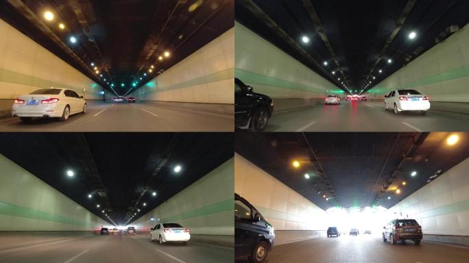 城市开车穿过隧道（4K60帧）