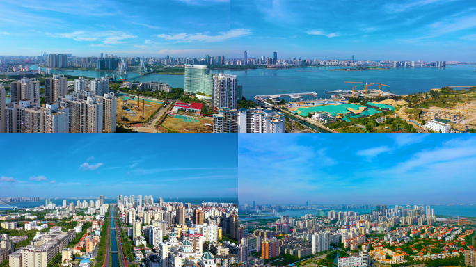 最新海南海口市4K航拍画面合集