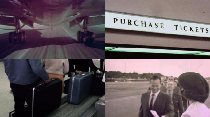 早期机场航站楼乘客行李托运