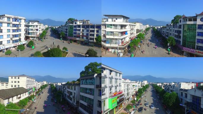 航拍城镇乡镇道路街道人文风光