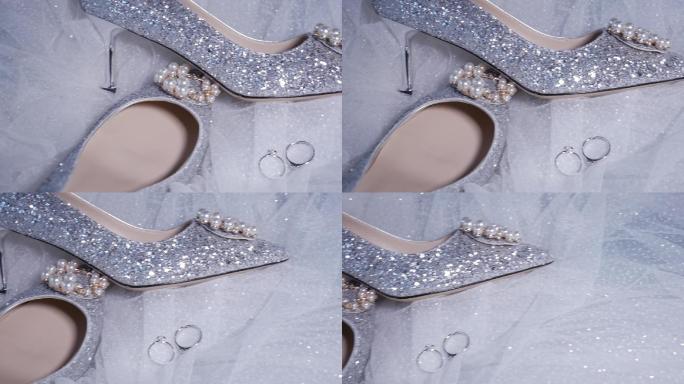 婚礼鞋子戒指实拍素材婚礼片头片尾素材