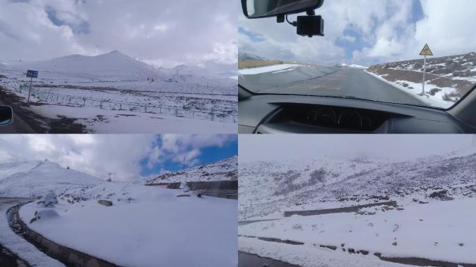 折多山雪景车内视觉