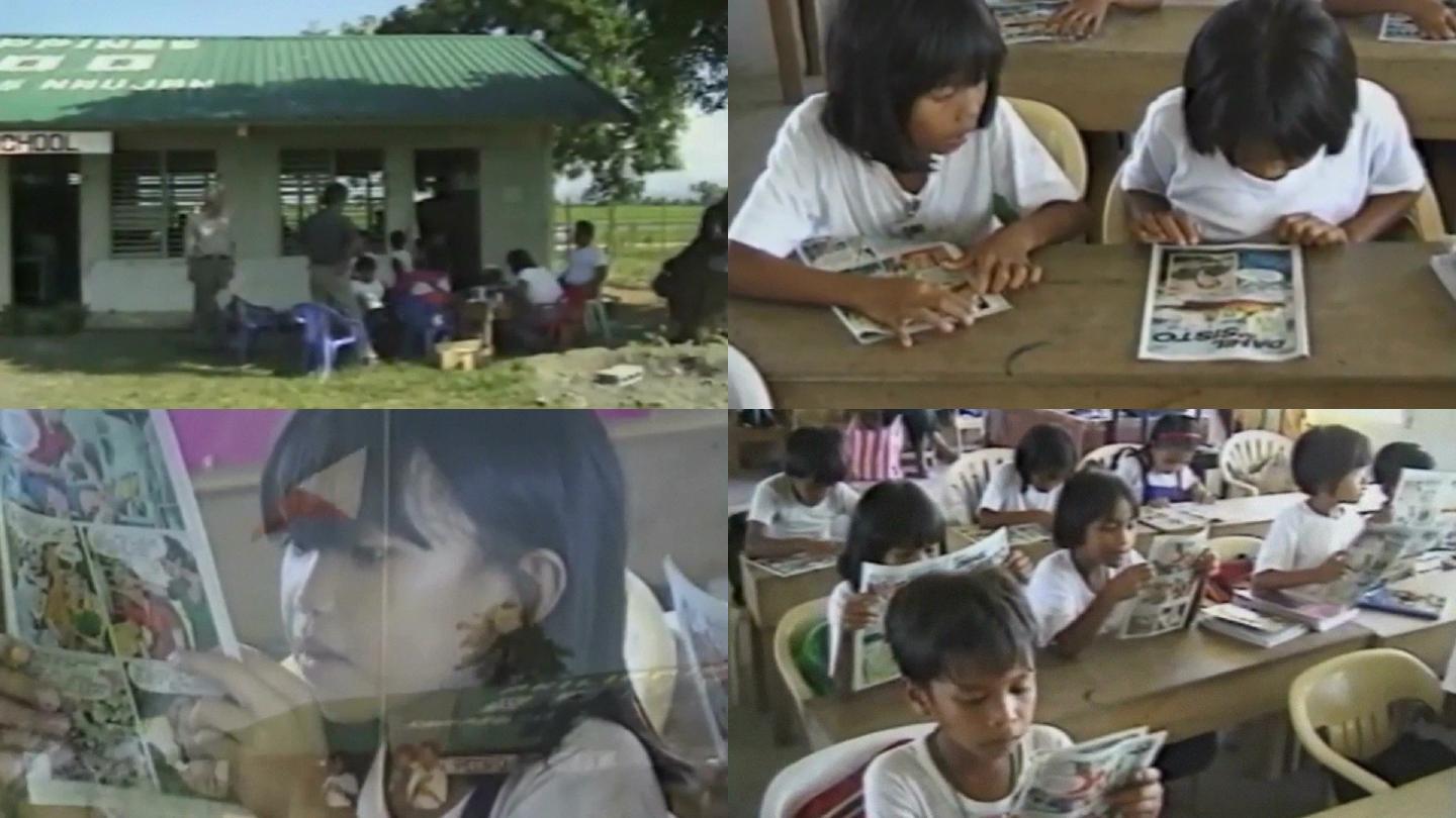 东南亚菲律宾小学生识字医疗卫生知识