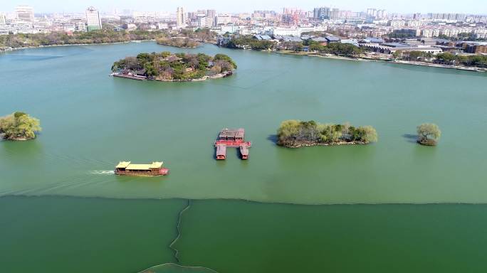 嘉兴南湖生态水清岸美的景色