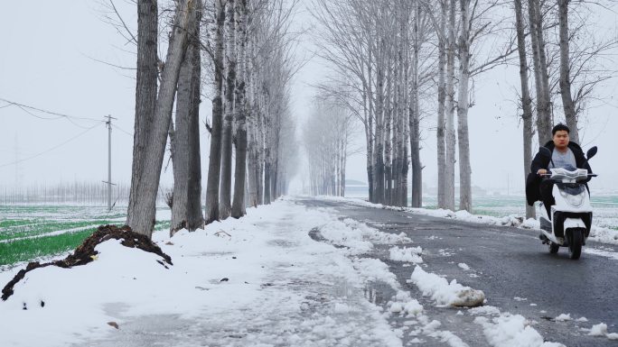 农村雪地景色丨4K丨原创实拍