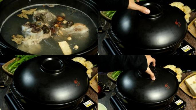 螺蛳粉汤打开盖子骨头火锅盖子
