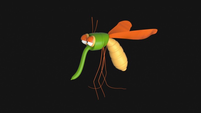 三维卡通蚊子模型