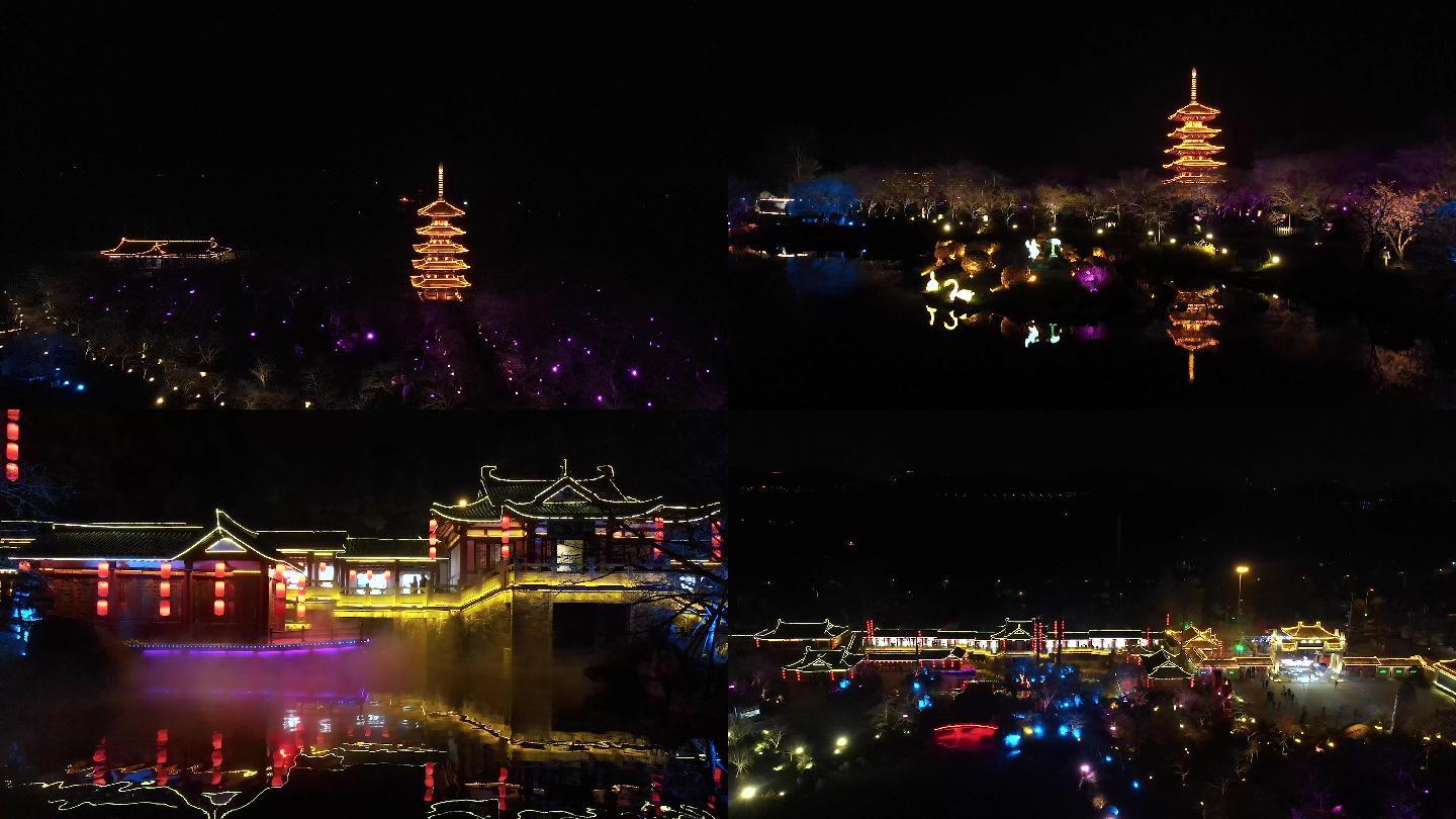 武汉东湖樱花夜景4K航拍