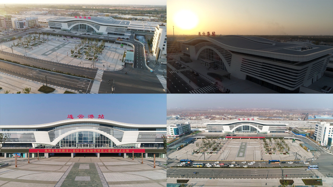 4K原素材连云港火车站航拍