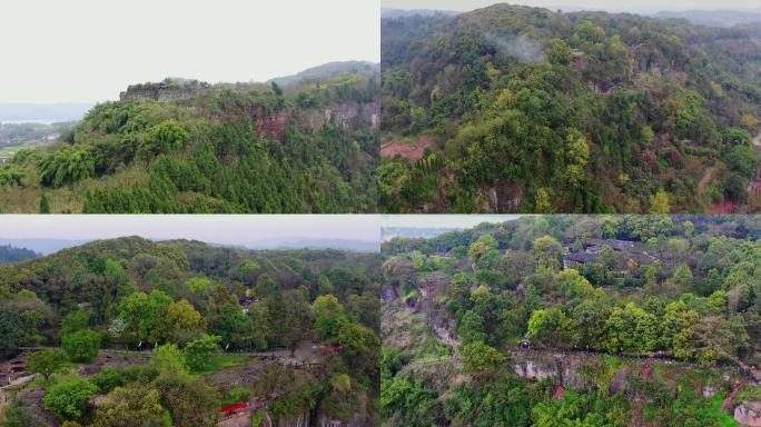 航拍合川钓鱼城旅游景区