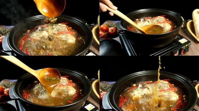 有螺蛳的螺蛳汤舀汤可直接使用