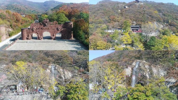 4K素材航拍花果山城市山