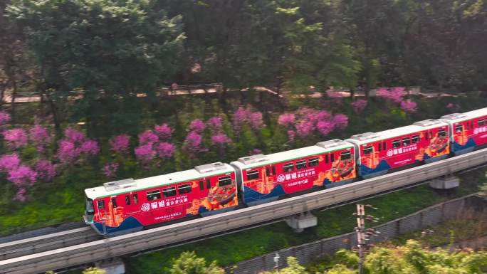 重庆开往春天的列车拍航拍素材4