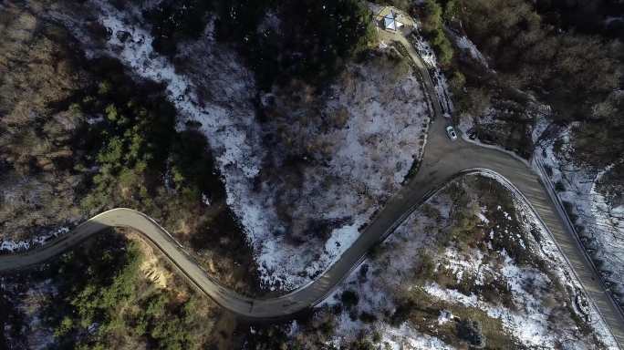 甘肃天水麦积山雪山雪景雪村雪路