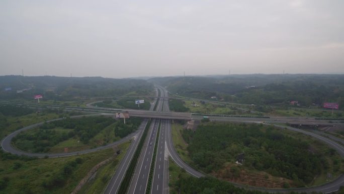 航拍高速公路城市原素材