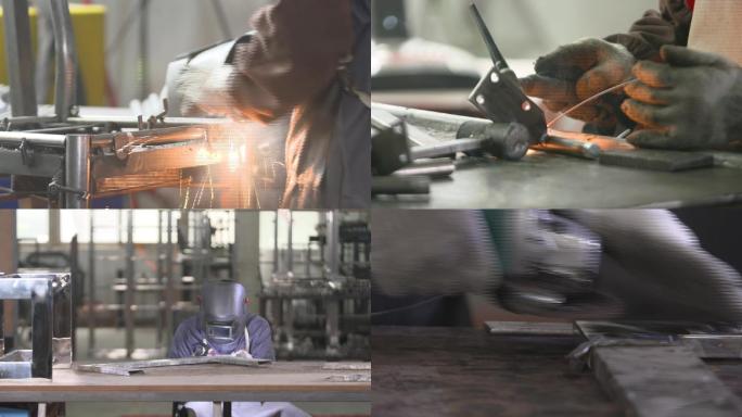 焊接金属切割钢结构电焊工人金属熔断焊接