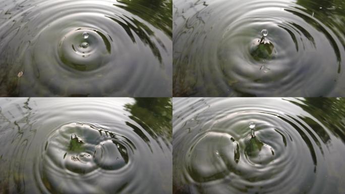 水滴落下慢镜头