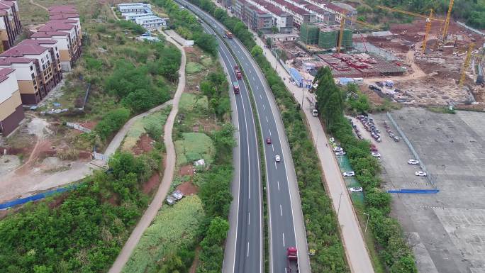 河流大桥跨江城市航拍高速公路