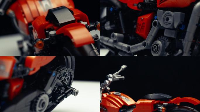 4K玩具摩托车拼装成品4k炫酷展示
