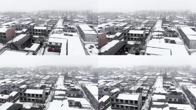 航拍乡村雪景扫雪丨4K丨原创实拍