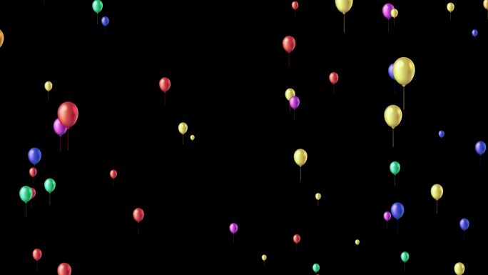 彩色气球上升动画带通道