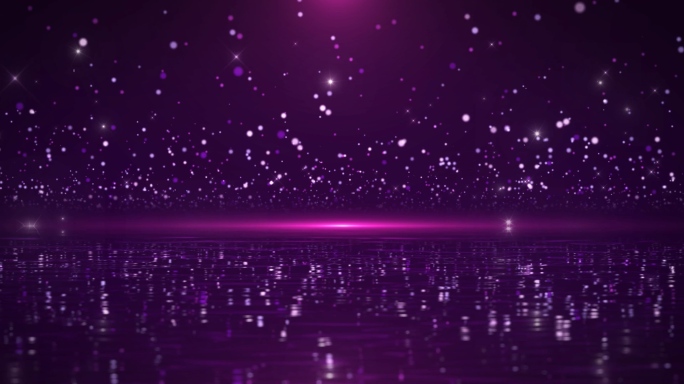 唯美紫色星空水面粒子背景循环-26
