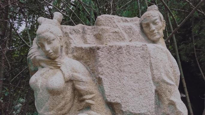夫妻石雕造像