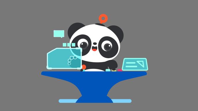 4K-熊猫操作全息屏幕-alpha通道