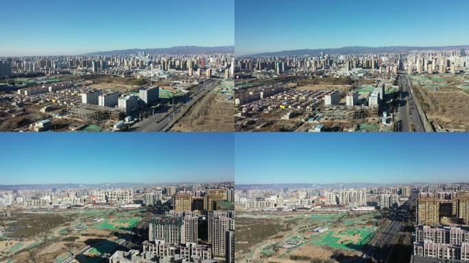 航拍太原东山上看太原_2160p